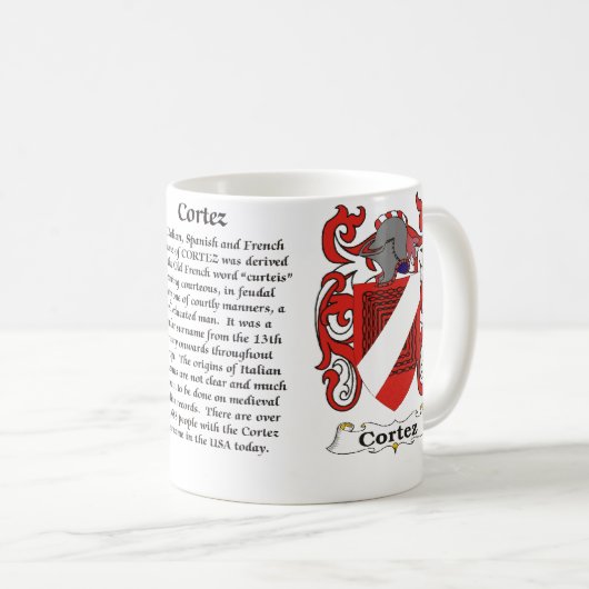 マグCortez家族の紋章付き外衣 コーヒーマグカップ (正面右)