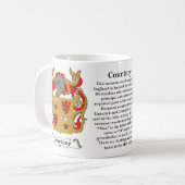 マグCourtney家族の紋章付き外衣 コーヒーマグカップ (正面左)