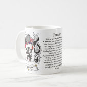 マグCrosby家族の紋章付き外衣 コーヒーマグカップ (正面左)