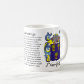 マグCummings家族の紋章付き外衣 コーヒーマグカップ (正面右)