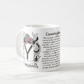 マグCunningham家族の紋章付き外衣 コーヒーマグカップ (正面左)