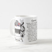 マグCurran家族の紋章付き外衣 コーヒーマグカップ (正面左)