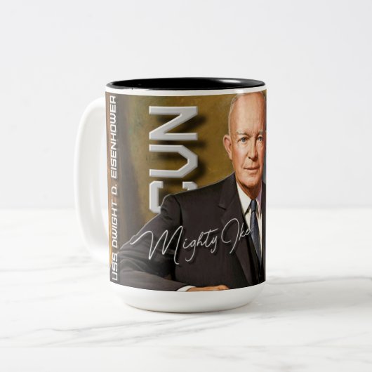 マグCVN-69 USSドワイト・D・アイゼンハワーの同名 ツートーンマグカップ (正面左)