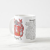 マグDempsey家族の紋章付き外衣 コーヒーマグカップ (正面左)