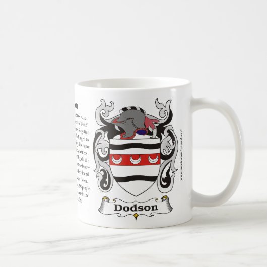マグDodson家族の紋章付き外衣 コーヒーマグカップ (右)