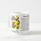 マグDonaldson家族の紋章付き外衣 コーヒーマグカップ (正面左)