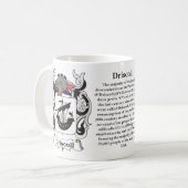 マグDriscoll家族の紋章付き外衣 コーヒーマグカップ (正面左)