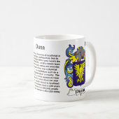 マグDunn家族の紋章付き外衣 コーヒーマグカップ (正面右)