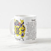 マグEaton家族の紋章付き外衣 コーヒーマグカップ (正面左)