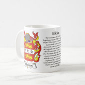 マグElkins家族の紋章付き外衣 コーヒーマグカップ (正面左)