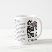 マグFletcher家族の紋章付き外衣 コーヒーマグカップ (正面右)