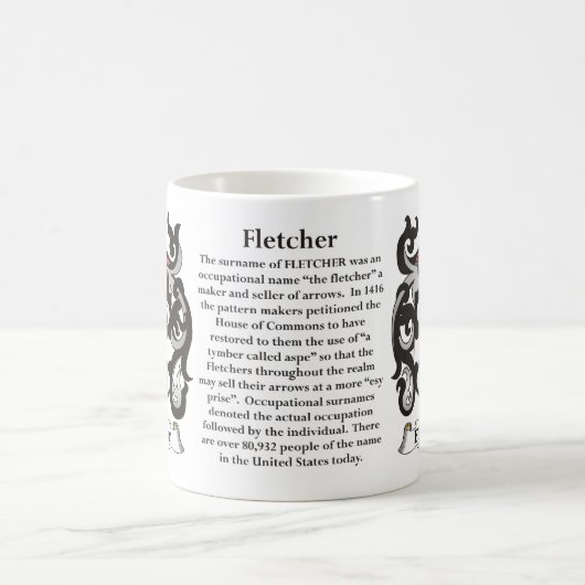 マグFletcher家族の紋章付き外衣 コーヒーマグカップ (中央)