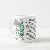 マグGallagher家族の紋章付き外衣 コーヒーマグカップ (正面左)