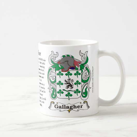 マグGallagher家族の紋章付き外衣 コーヒーマグカップ (右)