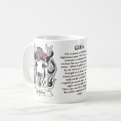 マグGibbs家族の紋章付き外衣 コーヒーマグカップ (正面左)