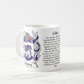 マグGiles家族の紋章付き外衣 コーヒーマグカップ (正面左)