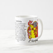 マグGoodwin家族の紋章付き外衣 コーヒーマグカップ (正面右)