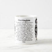 マグHarrington家族の紋章付き外衣 コーヒーマグカップ (中央)