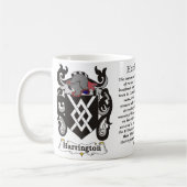 マグHarrington家族の紋章付き外衣 コーヒーマグカップ (左)