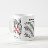 マグHarvey家族の紋章付き外衣 コーヒーマグカップ (正面左)