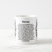 マグHarvey家族の紋章付き外衣 コーヒーマグカップ (中央)