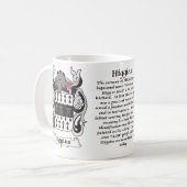 マグHiggins家族の紋章付き外衣 コーヒーマグカップ (正面左)