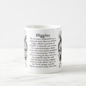 マグHiggins家族の紋章付き外衣 コーヒーマグカップ (中央)