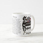 マグHinton家族の紋章付き外衣 コーヒーマグカップ (正面右)