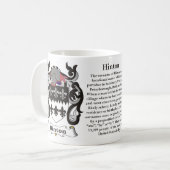 マグHinton家族の紋章付き外衣 コーヒーマグカップ (正面左)