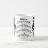 マグHinton家族の紋章付き外衣 コーヒーマグカップ (中央)