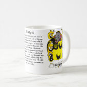 マグHodges家族の紋章付き外衣 コーヒーマグカップ (正面右)