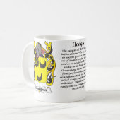 マグHodges家族の紋章付き外衣 コーヒーマグカップ (正面左)