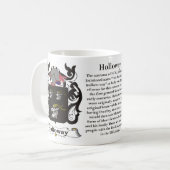 マグHolloway家族の紋章付き外衣 コーヒーマグカップ (正面左)