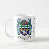 マグHutchinson家族の紋章付き外衣 コーヒーマグカップ (左)