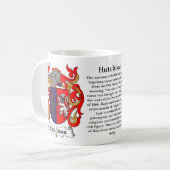 マグHutchinson家族の紋章付き外衣 コーヒーマグカップ (正面左)