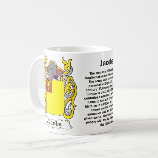 マグJacobs家族の紋章付き外衣 コーヒーマグカップ (正面左)