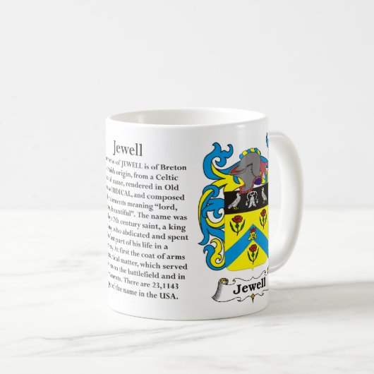 マグJewell家族の紋章付き外衣 コーヒーマグカップ (正面右)