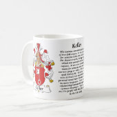 マグKeller家族の紋章付き外衣 コーヒーマグカップ (正面左)
