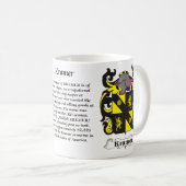 マグKramer家族の紋章付き外衣 コーヒーマグカップ (正面右)
