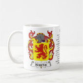 マグKurtz家族の紋章付き外衣 コーヒーマグカップ (左)