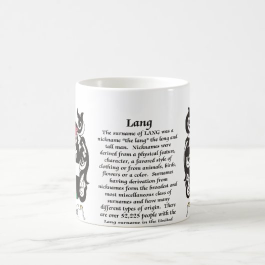 マグLang家族の紋章付き外衣 コーヒーマグカップ (中央)