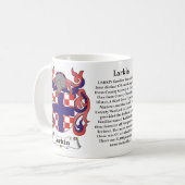 マグLarkin家族の紋章付き外衣 コーヒーマグカップ (正面左)