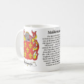 マグMaldonado家族の紋章付き外衣 コーヒーマグカップ (正面左)