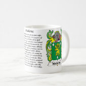 マグMalone家族の紋章付き外衣 コーヒーマグカップ (正面右)