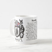 マグManley家族の紋章付き外衣 コーヒーマグカップ (正面左)