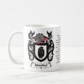 マグManley家族の紋章付き外衣 コーヒーマグカップ (左)