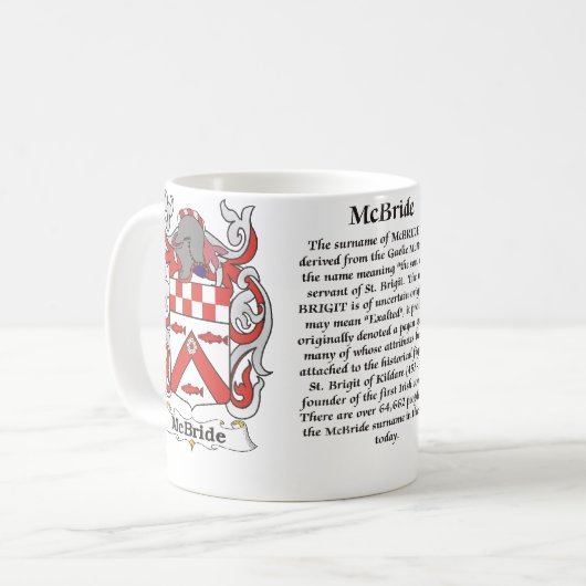 マグMcBride家族の紋章付き外衣 コーヒーマグカップ (正面左)
