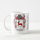マグMcCarthy家族の紋章付き外衣 コーヒーマグカップ (左)