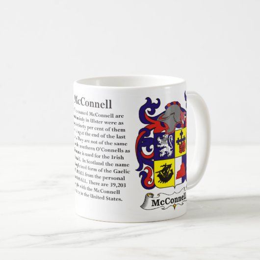 マグMcConnell家族の紋章付き外衣 コーヒーマグカップ (正面右)