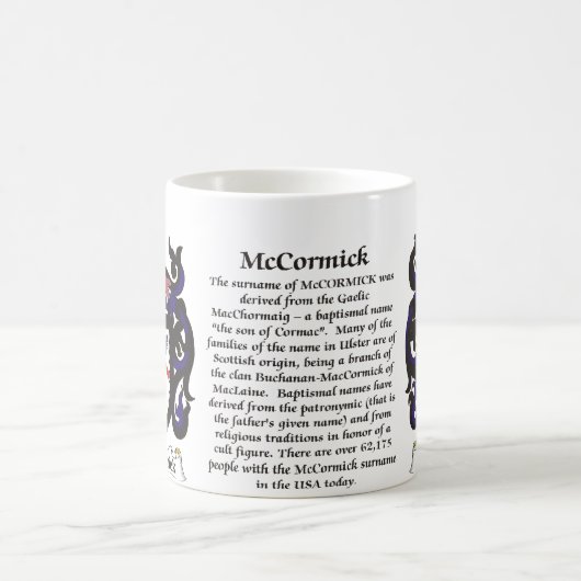 マグMcCormick家族の紋章付き外衣 コーヒーマグカップ (中央)